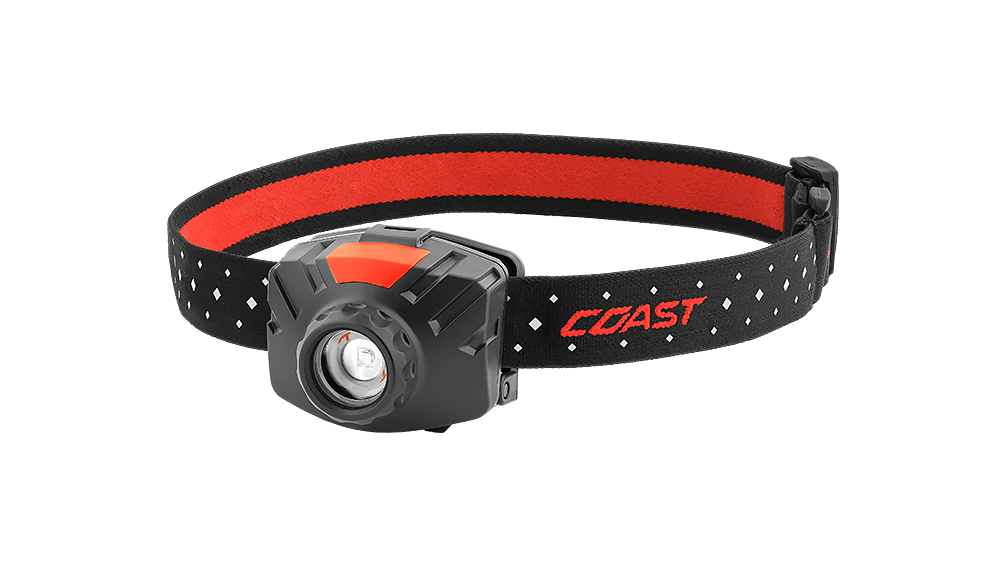 COAST FL60 400 Lumen LED Headlamp with Reflective Safety Strap, front photo