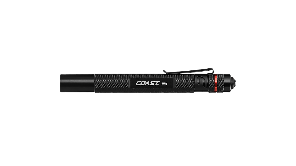 COAST Black HP4 100 Lumen 5.8 Inch LED Flashlight, side photo