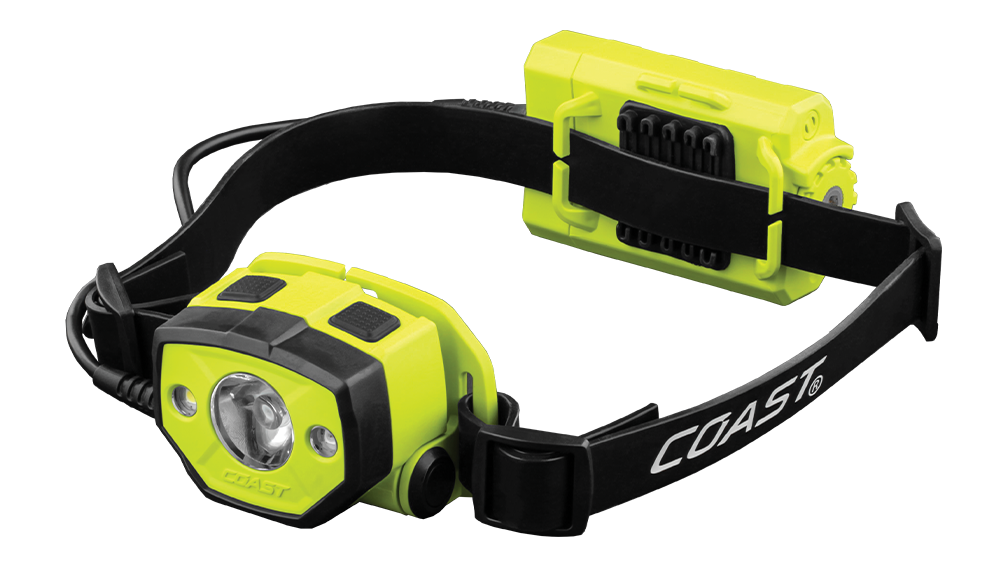 COAST HZ025 230 Lumen Intrinsically Safe LED Headlamp, Side Angle