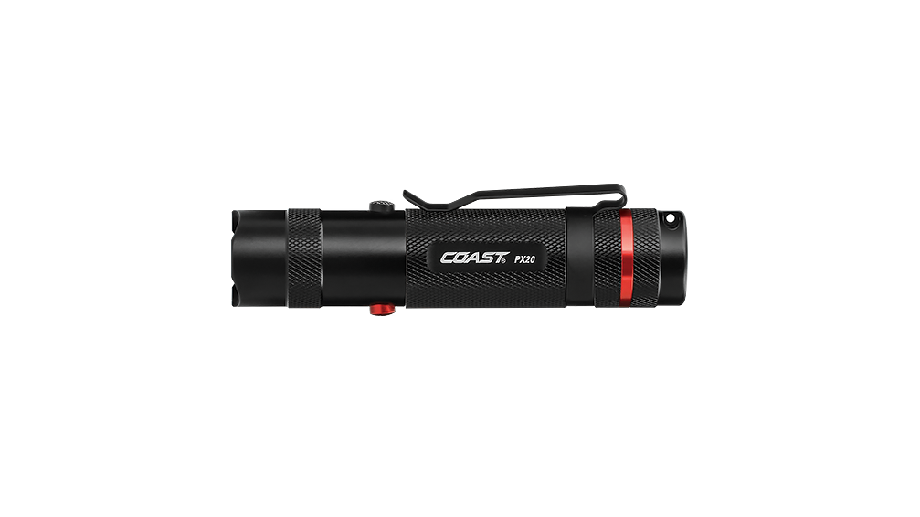 COAST PX20 315 Lumen 4.625 Inch Dual Color LED Flashlight, side photo