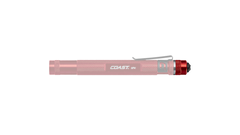 COAST Red Orange HP4 120 Lumen 5.8 Inch LED Flashlight Tail Cap, side photo